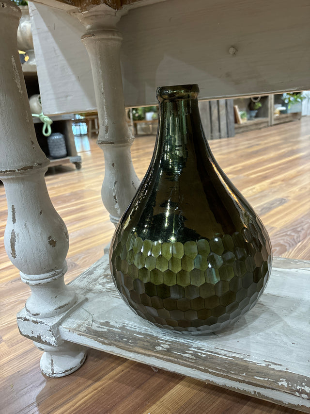 13.75" Honeycomb Engraved Bottle Vase
