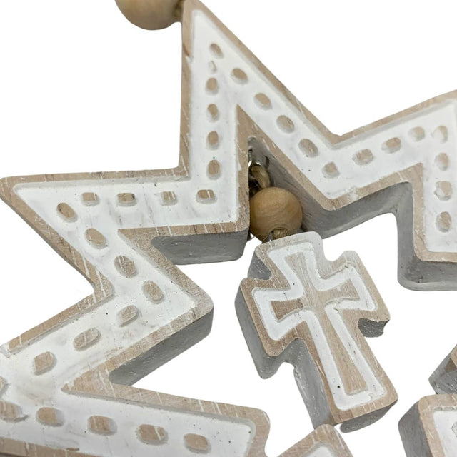 8" Natural Wooden Whitewash | Star of Bethlehem |Ornament