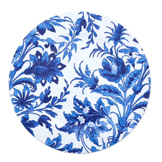 14" Chinoiserie Floral Blue & White Charger
