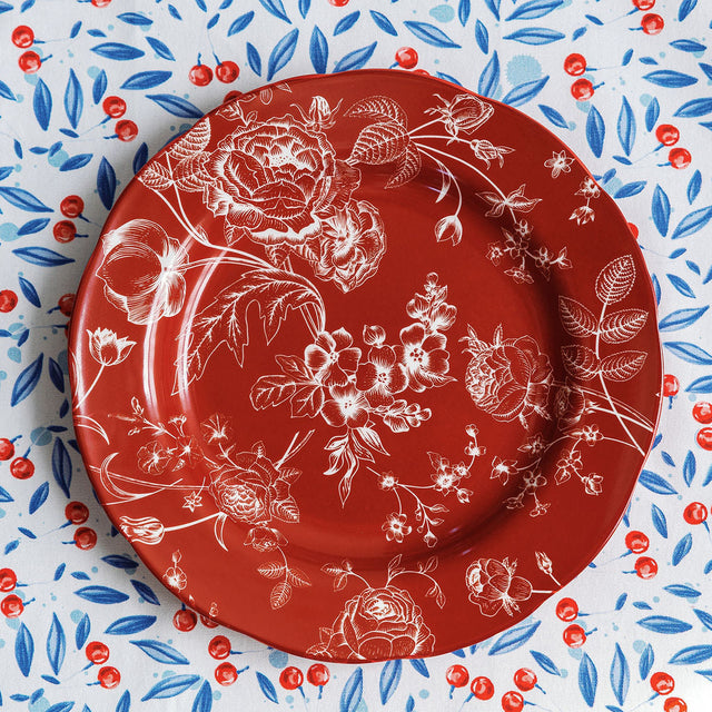Red Chinoiserie Plate