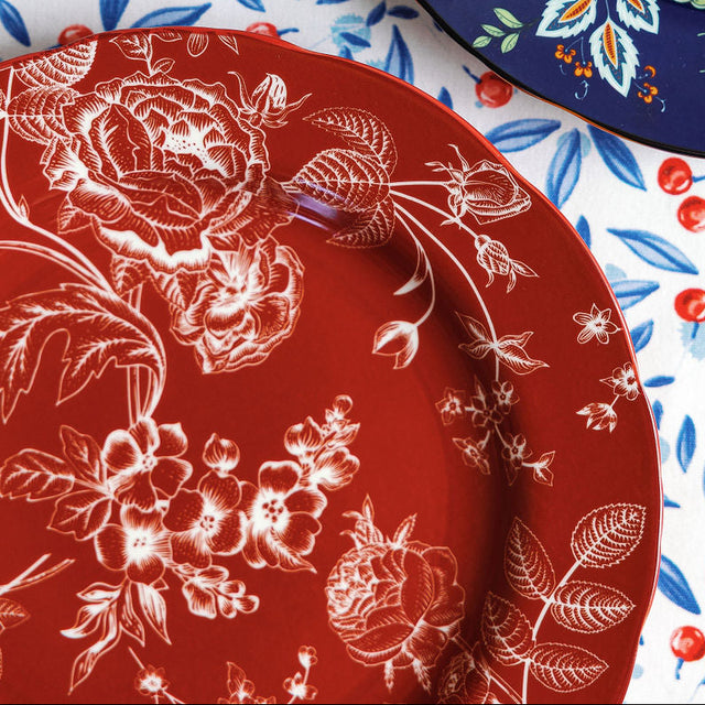 Red Chinoiserie Plate