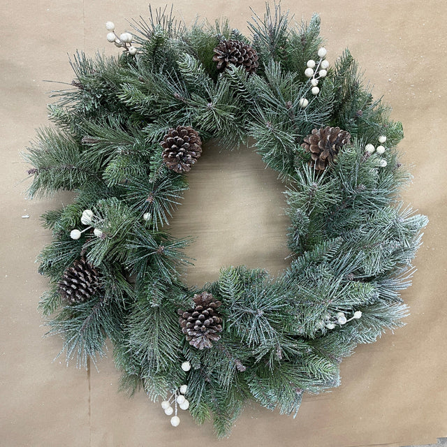 30" Glistening Pine Winter Wreath X153T