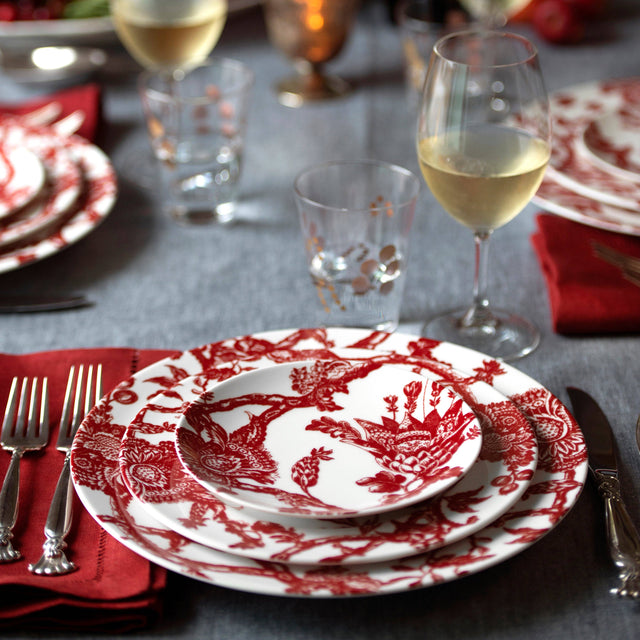 8" Arcadia Crimson Rimmed Salad Plate