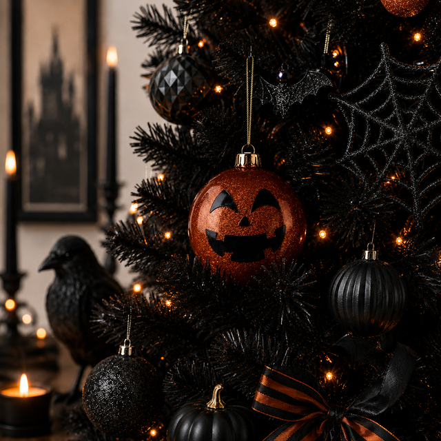 120MM Glitter Jack-O-Lantern 2D Ball Ornament