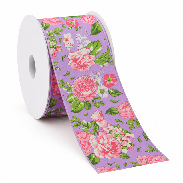 2.5" x 10yd Floral Ribbon