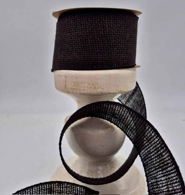 2.5" x 10 Yards Black Burlap Ribbon