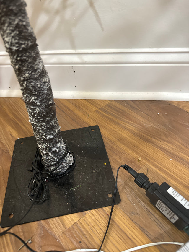 5" Brown Frosted Tree with LED Lights