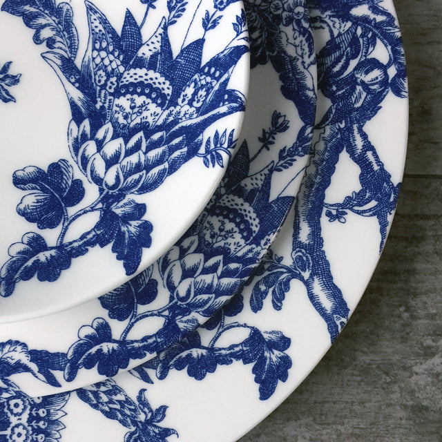 6.25" Blue & White Arcadia Canape Plates- Set of 4
