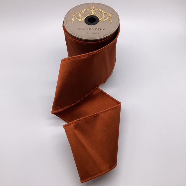 2.5" | 4" x 10yd Taffeta Double Fused Rust Ribbon