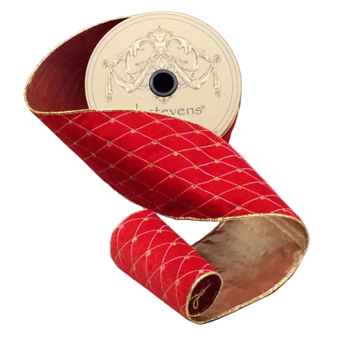 4" x 10 Yards Velvet Diamond Pattern Ribbon | Available in Red or Royal Blue