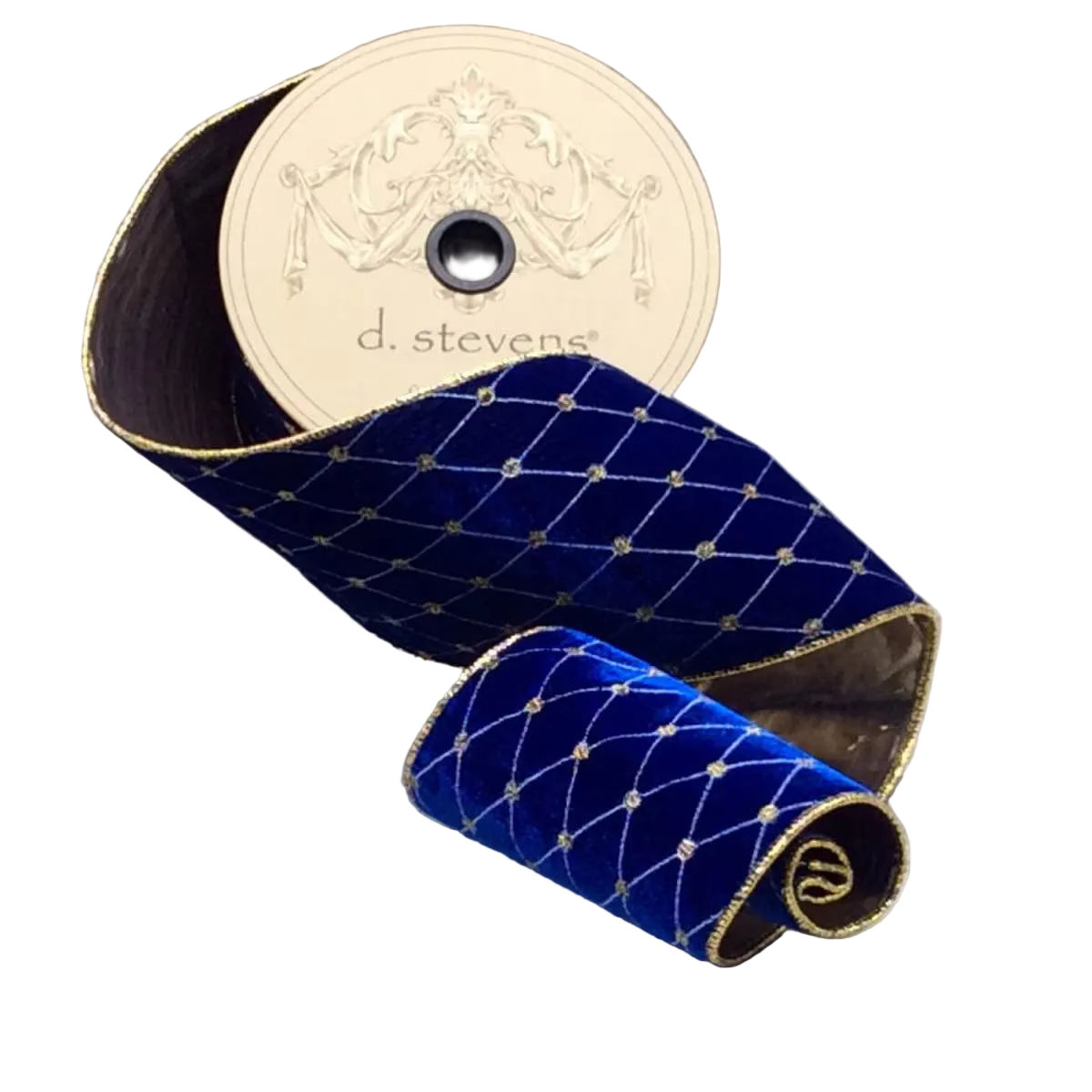 4" x 10 Yards Velvet Diamond Pattern Ribbon | Available in Red or Royal Blue