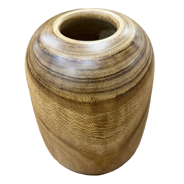 Sculpted Wooden Vase | 10.6" x 7.9"