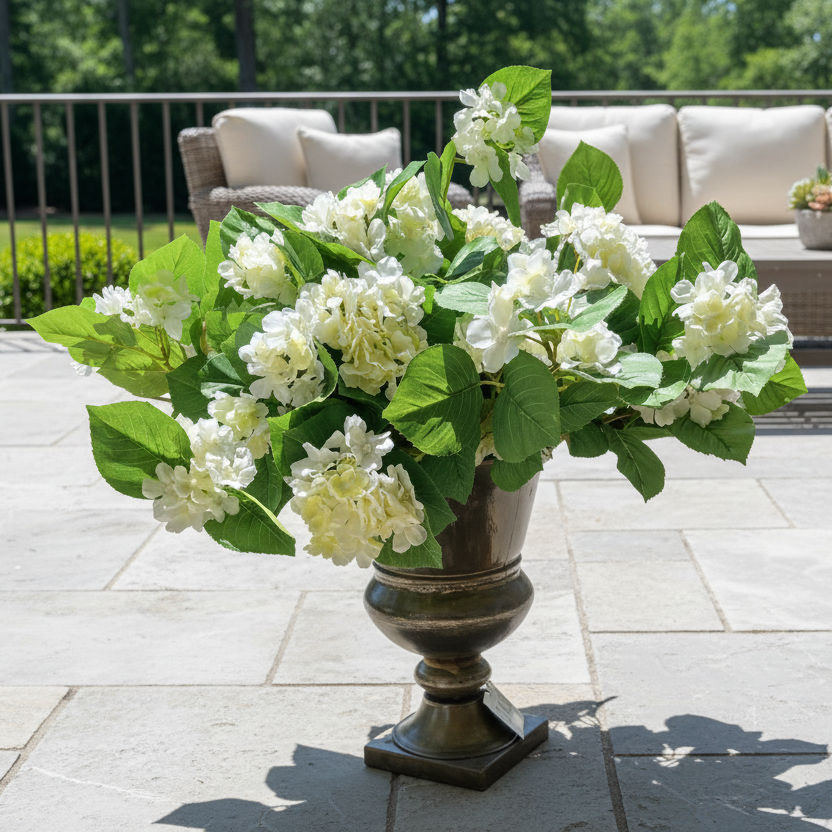 27" Hydrangea Bush | UV Treated | Lavender or White