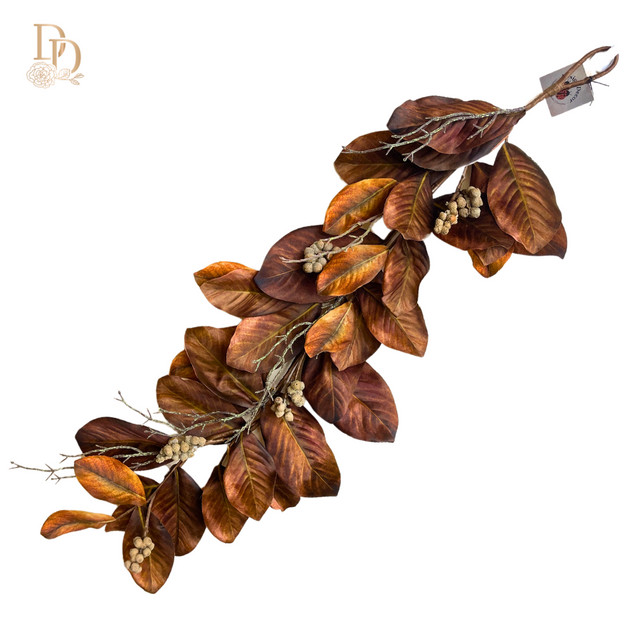 48" Brown Harvest Mix Magnolia Garland