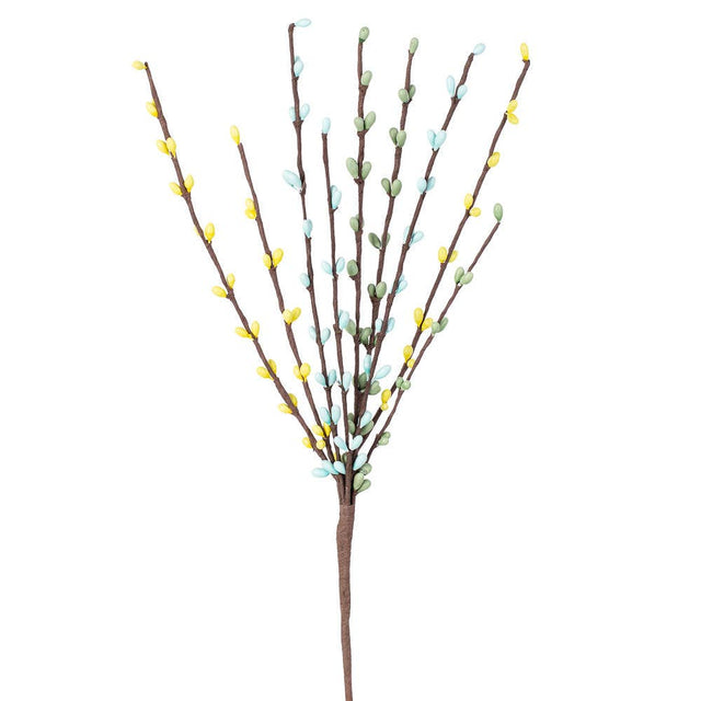 12" Pastel Pip Berry Spray | Blue/Green/Cream