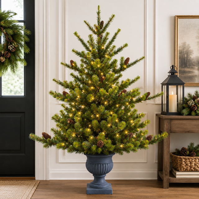 5' Deluxe Village Mixed Pine Potted Tree
