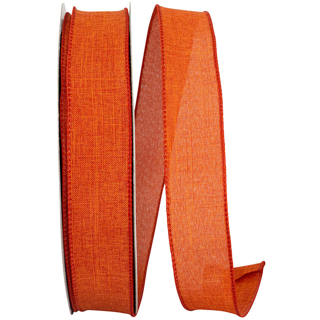 1.5" x 10 YDS Rust Linen Ribbon