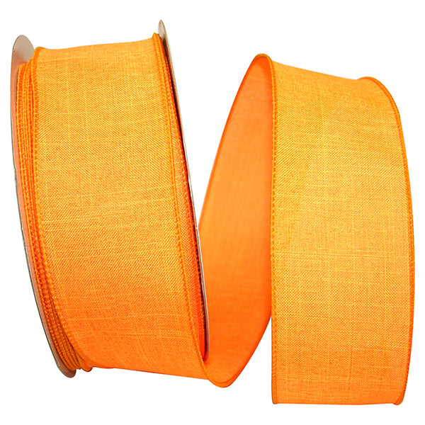 2.5"X50YDS Orange Everyday Linen Value Wired Edge Ribbon