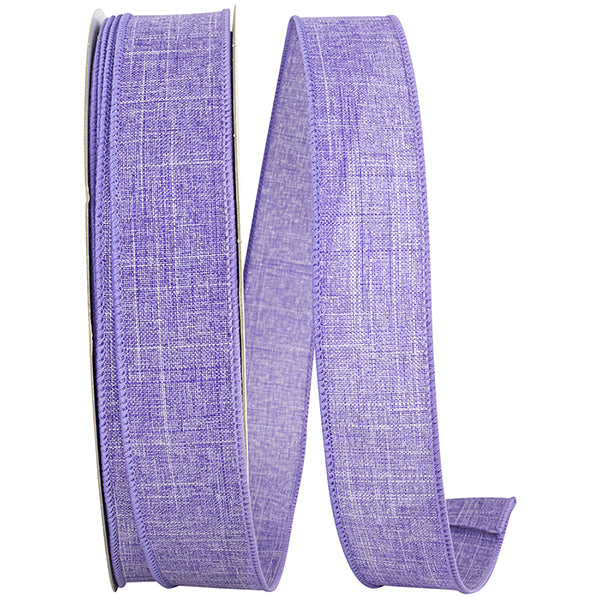 1.5"X50YDS Purple Everyday Linen Value Wired Edge Ribbon