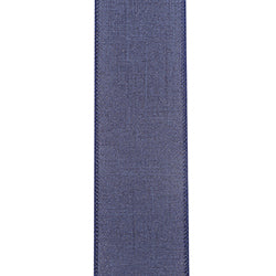 2.5"X50YDS Blue Everyday Linen Value Wired Edge Ribbon