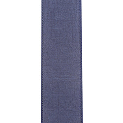 2.5"X50YDS Blue Everyday Linen Value Wired Edge Ribbon