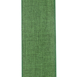 2.5"X50YDS Green Everyday Linen Value Wired Edge Ribbon
