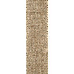 1.5"X50YDS Natural Everyday Linen Value Wired Edge Ribbon