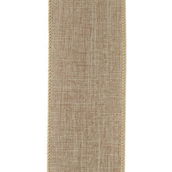 2.5"X50YDS Natural Everyday Linen Value Wired Edge Ribbon