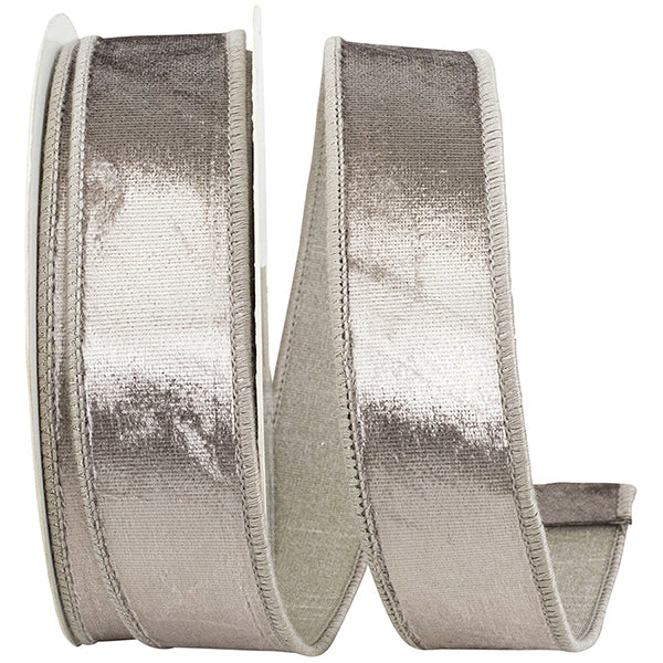 1.5" Platinum Plush Velvet Elite Wired Edge Ribbon- 10 Yards