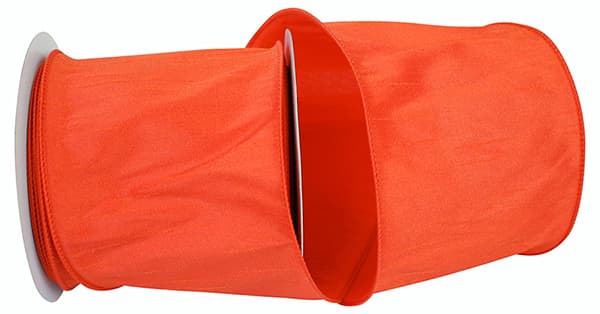 Orange Dupioni Supreme Wired Ribbon | 7/8", 1.5", & 4" Widths | 10 YDS Each