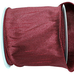 Dupioni Supreme Wired Edge Ribbon | Burgundy | 2.5" & 4" Width | 10 YDS