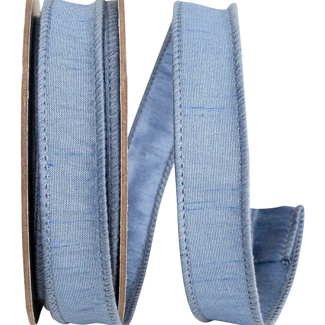 7/8" x 10 YDS French Blue Dupioni Supreme Ribbon