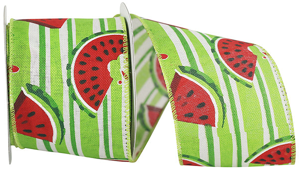 2.5"X10YDS Watermelon Fresh Wired Edge Ribbon