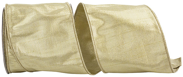 4" x 10 YDS Gold Metallic Dupioni Texture Ribbon