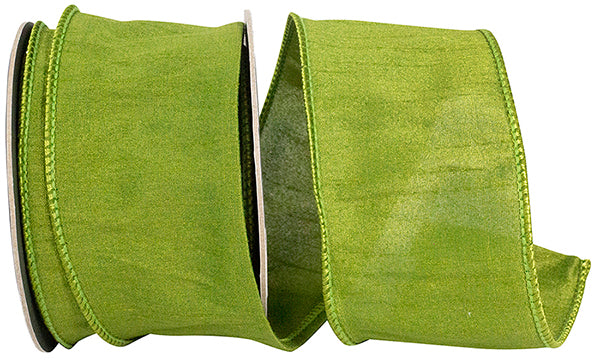 2.5" x 10YDS Moss Green | Dupioni Wired Edge Ribbon
