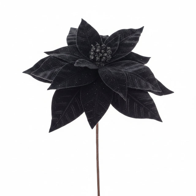 21.5" Black Poinsettia Stem