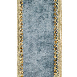 4"X5YDS Velvet Touch Deluxe Jewel Trim Metallic Backed Wired Edge Ribbon