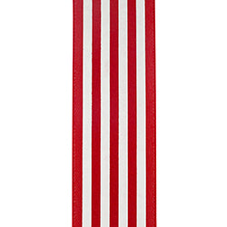 2.5"X50YDS Striped Linen Value Wired Edge Ribbon