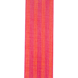 2.5"X10YDS Broad Striped Linen Value Wired Edge Ribbon
