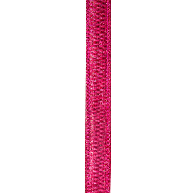 7/8"X5YDS Red & Fuchsia Jewel Accent Metallic Backed Wired Ribbon