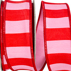 1.5"x10YDS Cabana Striped Dupioni Deluxe Wired Edge Ribbon