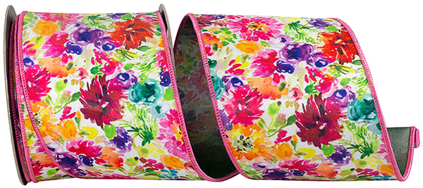 4"x10YDS Floral Impressions Deluxe Wired Ribbon