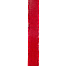 1"X10YDS Red&White Striped Twill Deluxe Dupioni Backed Wired Ribbon