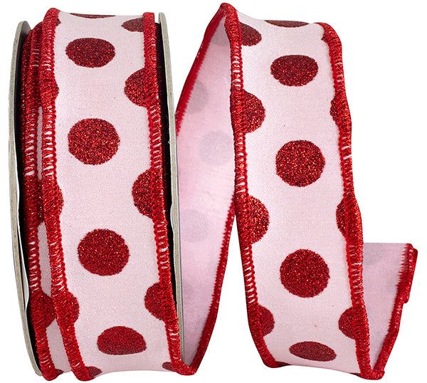 1.5" Dot Jumbo Deluxe Backed Wired Edge Ribbon l 10 Yards