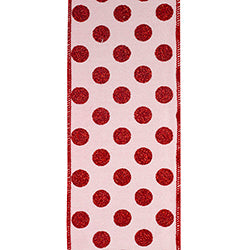 4" Dot Jumbo Deluxe Backed Wired Edge Ribbon l 10 Yards