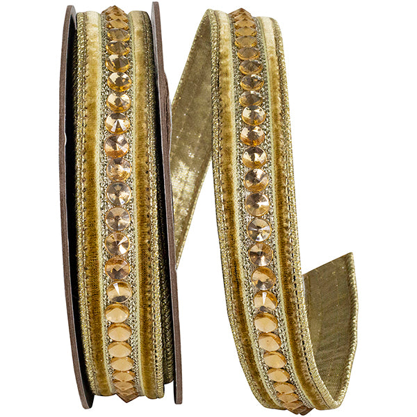 5/8"x5YDS Jeweled Velvet Deluxe Ribbon