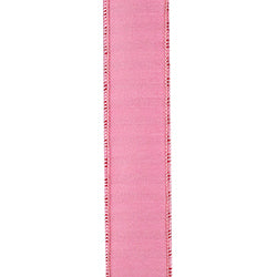 1.5"X10YDS Pink&Red Bar Striped Dupioni Deluxe Backed Wired Ribbon