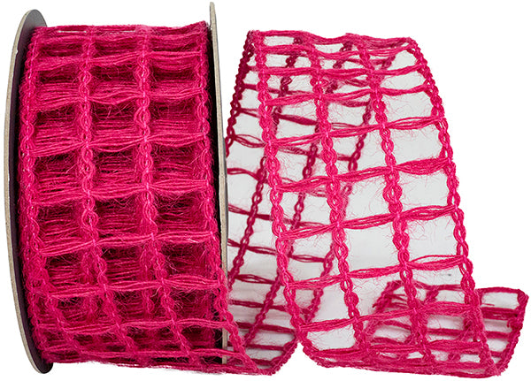 2.5"X10YDS Grand Jute Box Fuchsia Wired Edge Ribbon