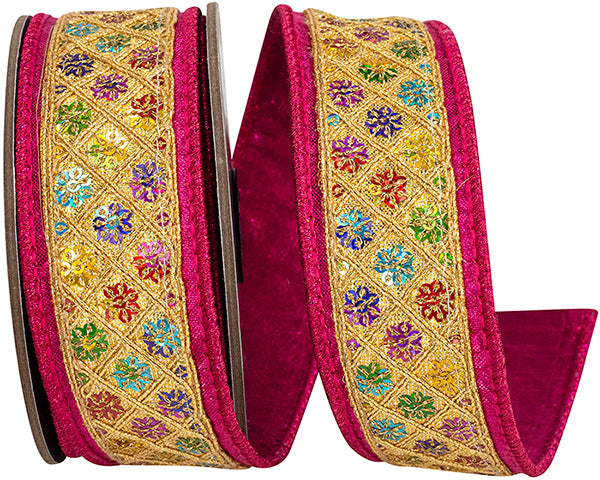 1.5"X5YDS Metallic Regal Splendor Deluxe Backed Wired Edge Ribbon