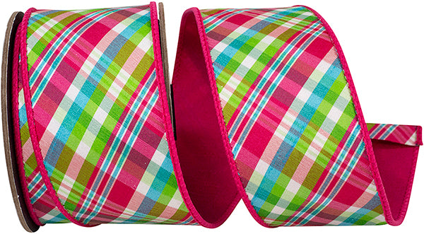 2.5"X5YDS Plaid Festivity Deluxe Dupioni Backed Wired Edge Ribbon